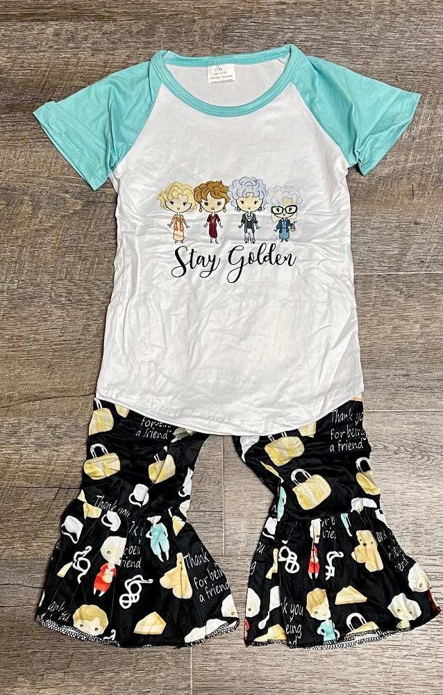 Golden Girl Bell Pants Set