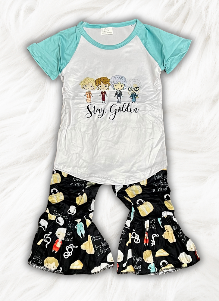 Golden Girl Bell Pants Set