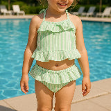 Minty Fresh Seersucker Swim Set