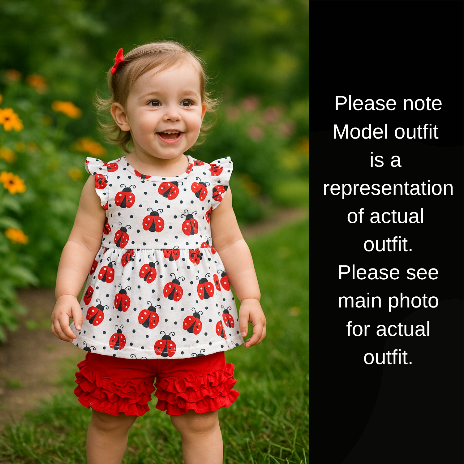Ladybug Love Ruffle Shorts Set
