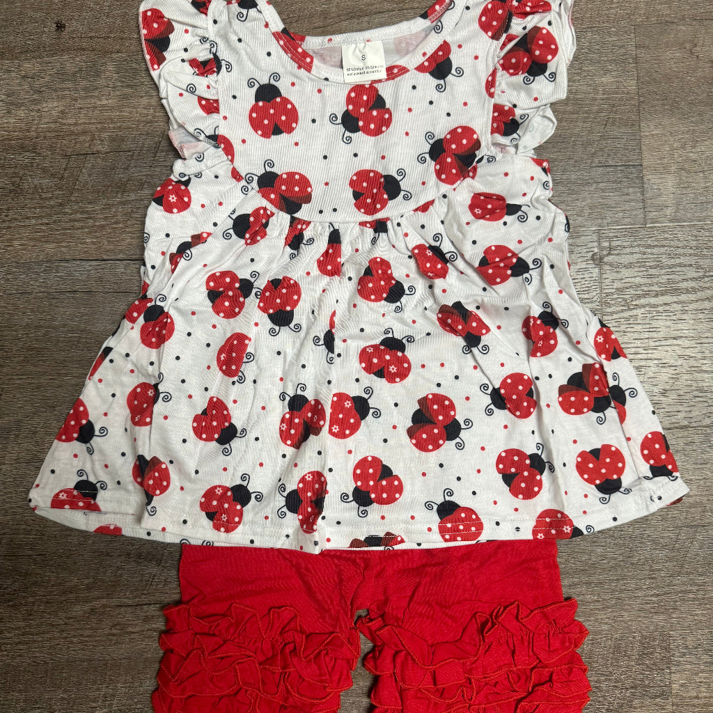 Ladybug Love Ruffle Shorts Set