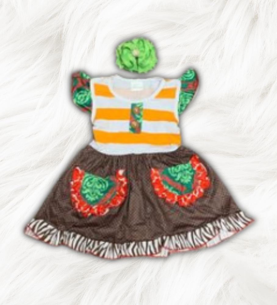 Orange and Brown Dress