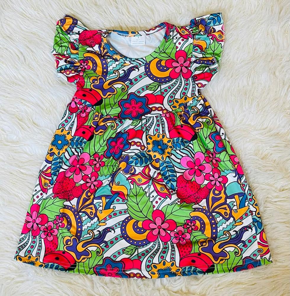 Bright Floral Pearl Dress