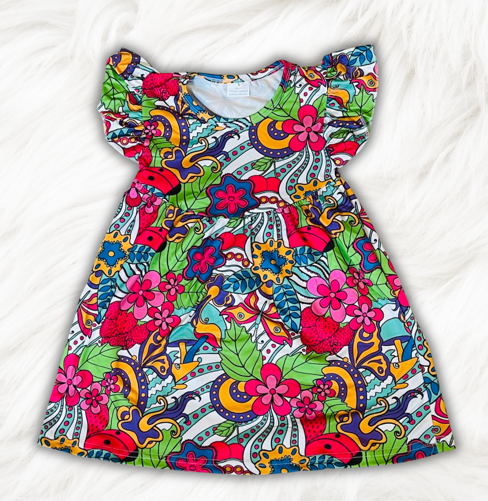 Bright Floral Pearl Dress