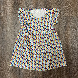 Color Pop Leaves Flutter Dress