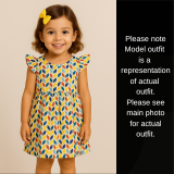 Color Pop Leaves Flutter Dress