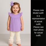 Purple and Cream Pant Set