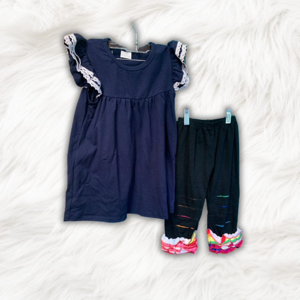 Navy Ripped Rainbow Set