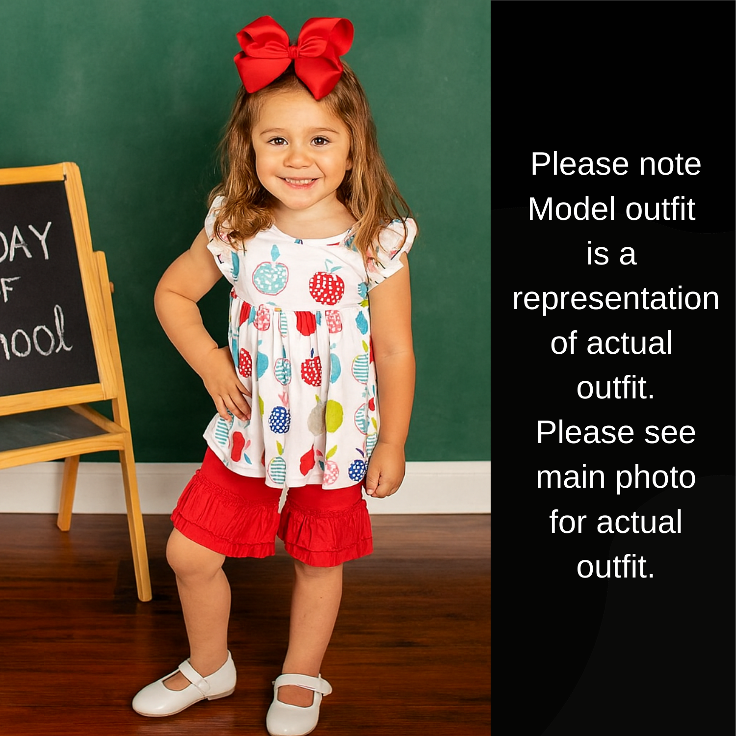 Apple Print Ruffle Shorts Set