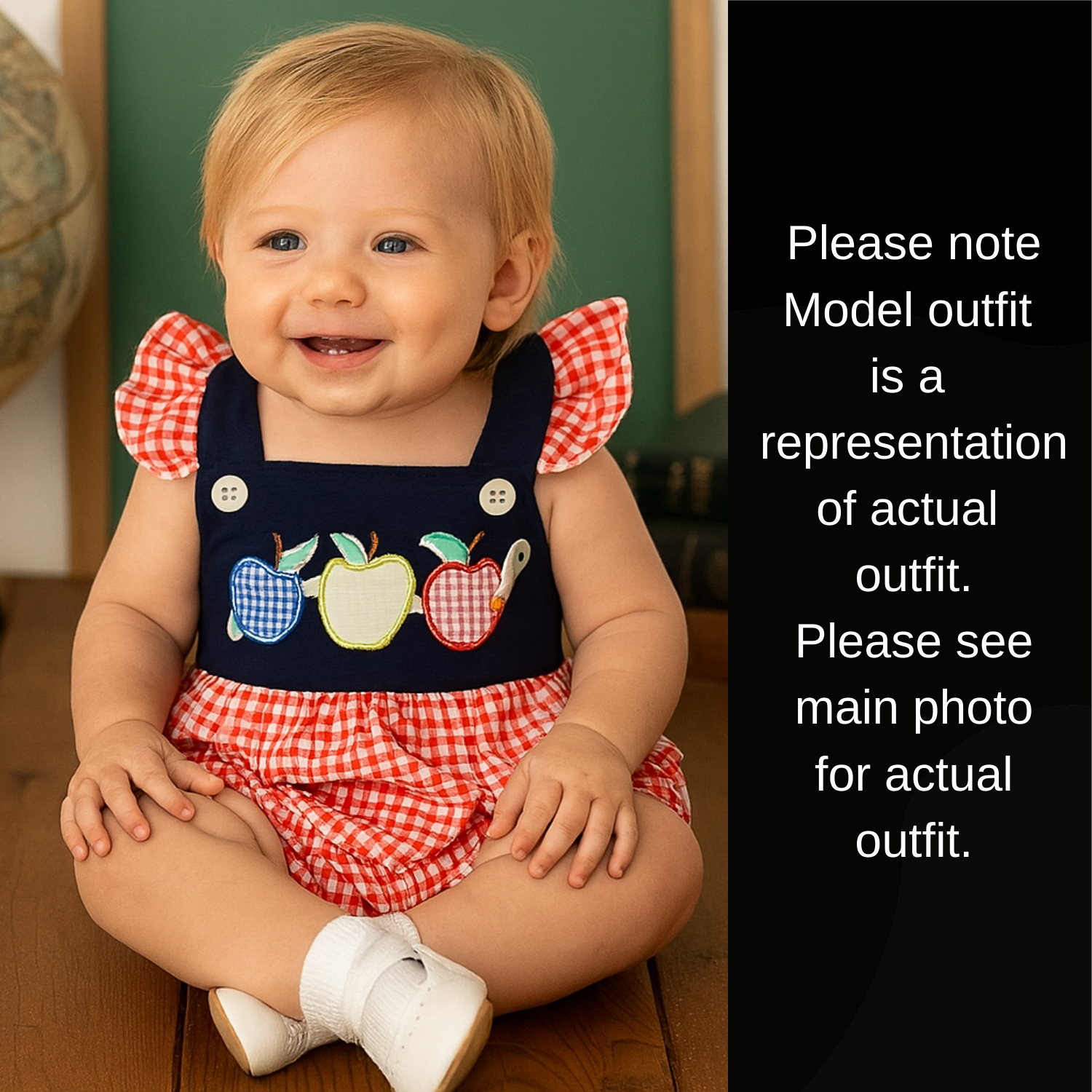 Apples Gingham Bubble Romper