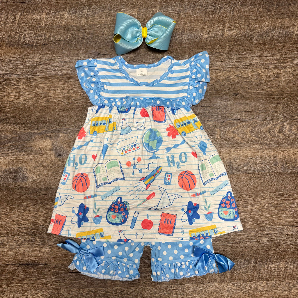 "Back to School Blues" Ruffle Set