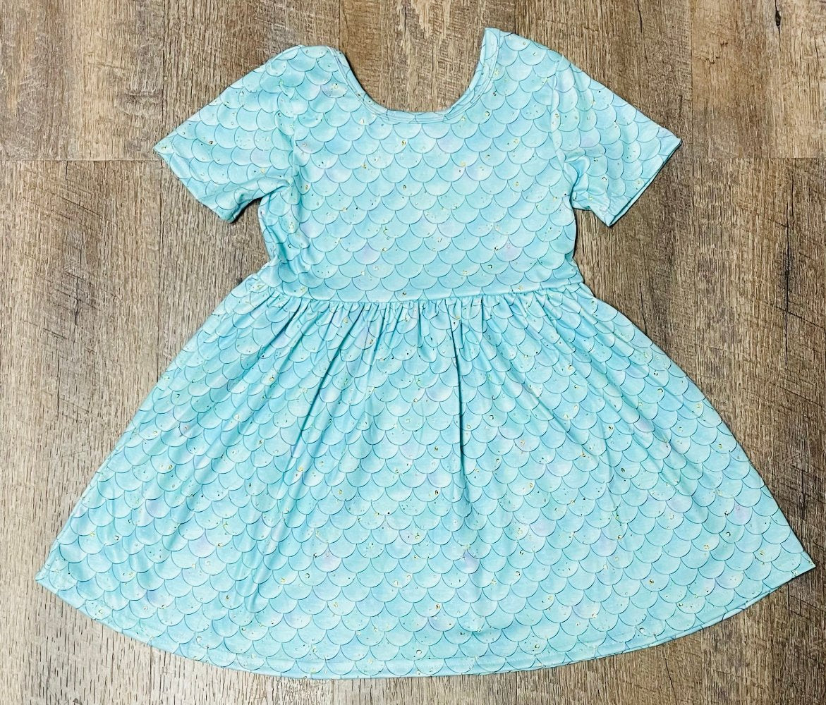 Blue Mermaid Twirl Dress