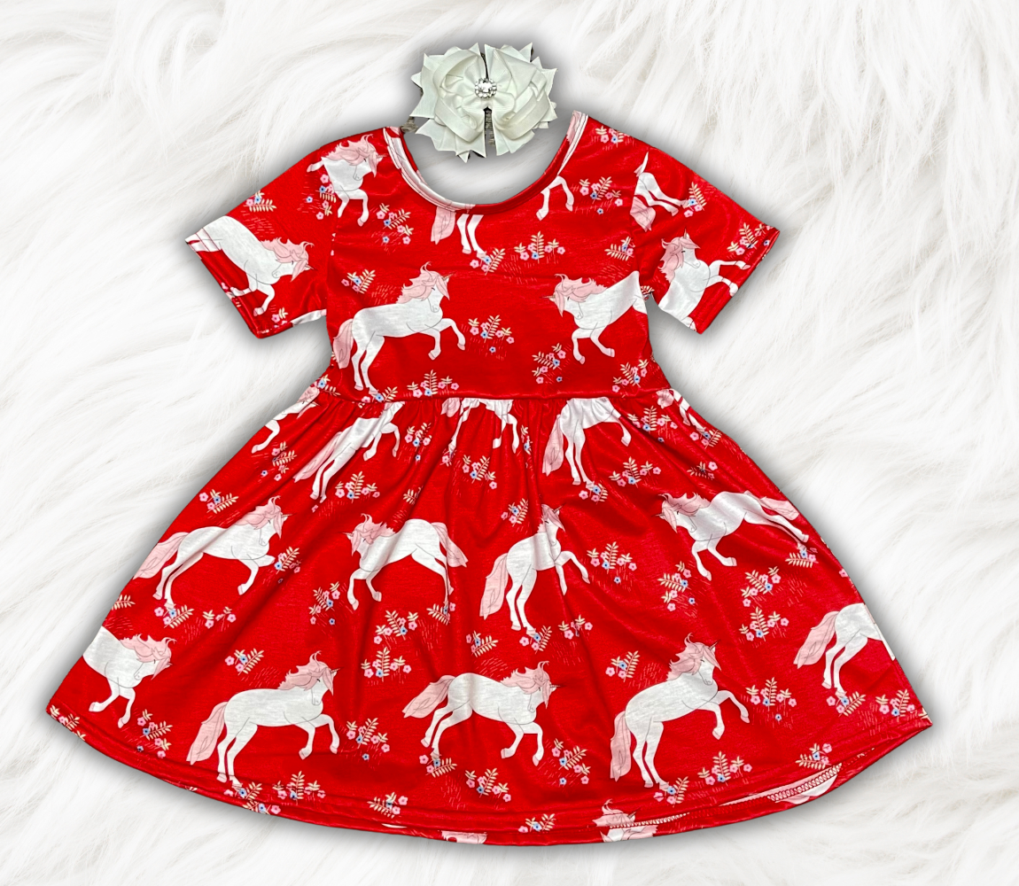 Horse Print Twirl Dress