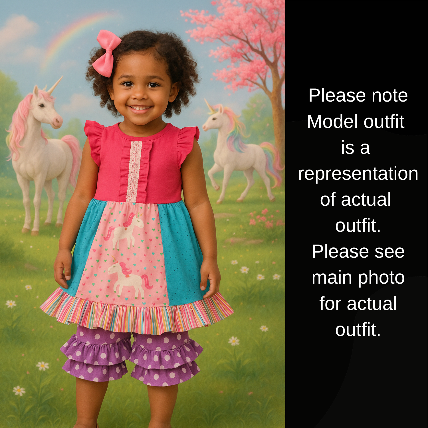 Unicorn Ruffle Shorts Set