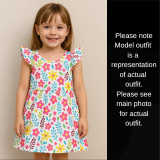 Bright Blossom Flutter Sleeve Dress