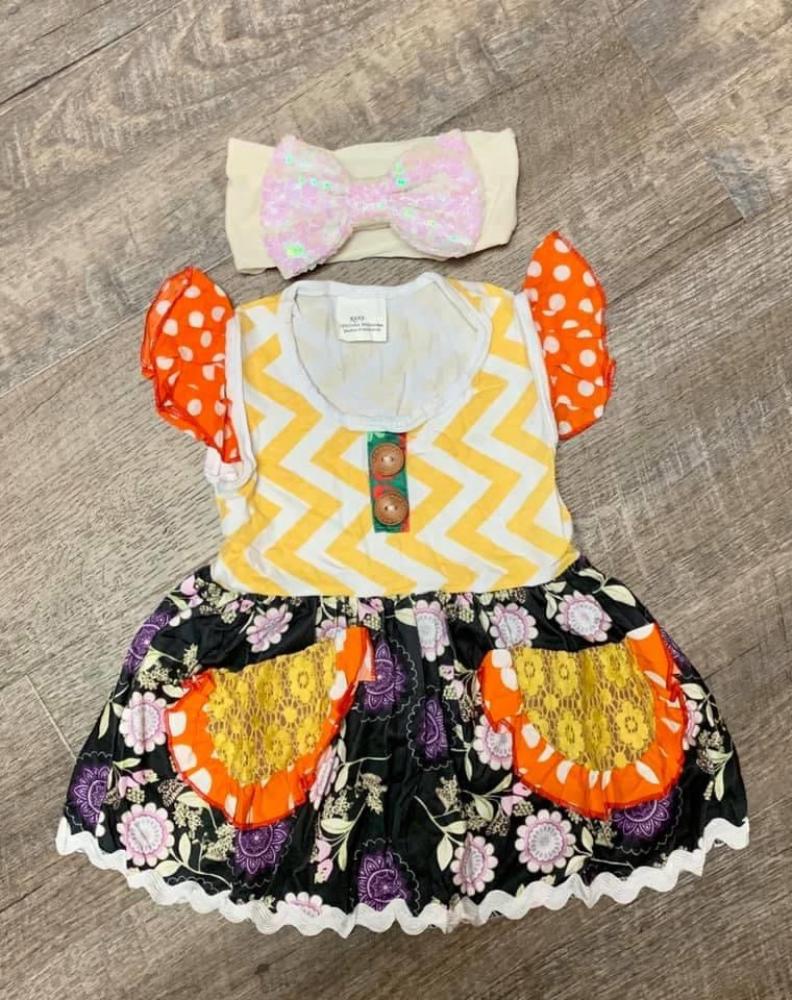 Black & Gold Calico Dress