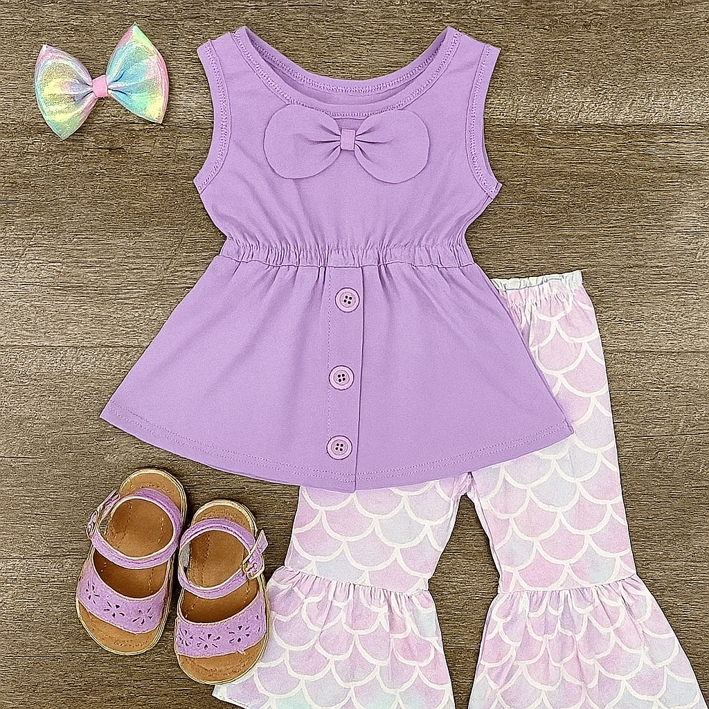 Lilac Mermaid Ruffle Set