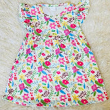 Bright Blossom Flutter Sleeve Dress