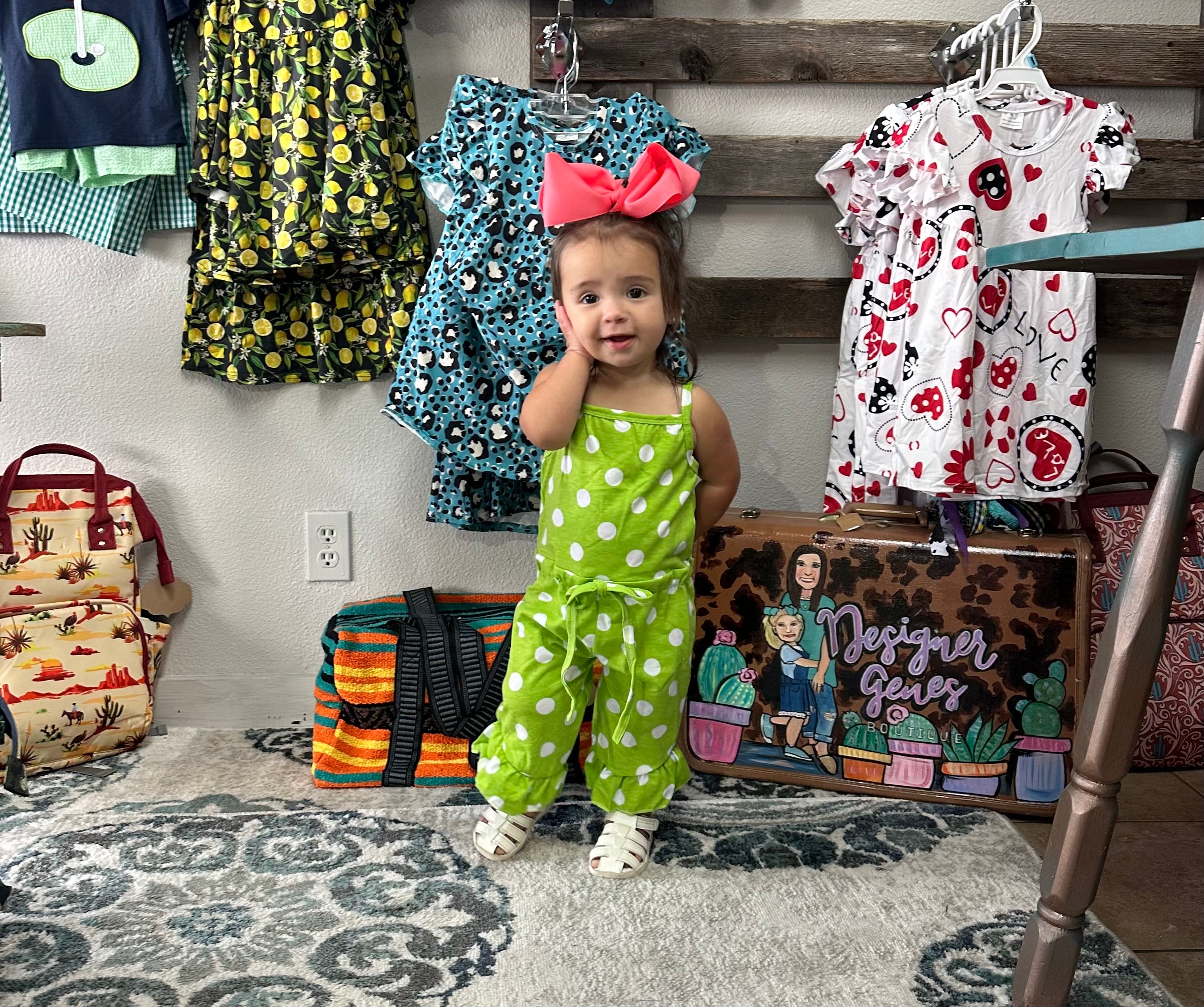 Green Dot Romper