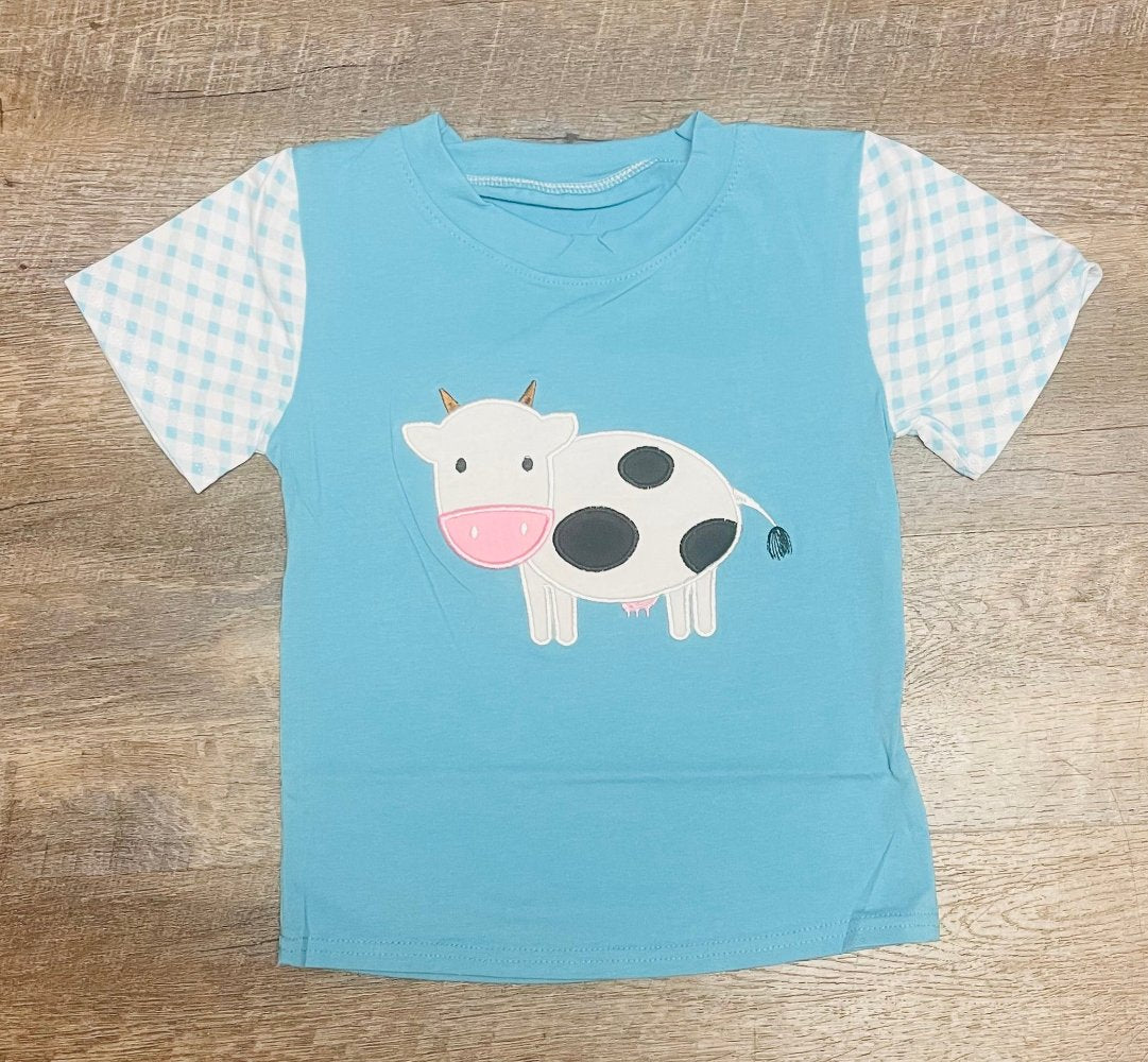 Embroidered Cow Tee