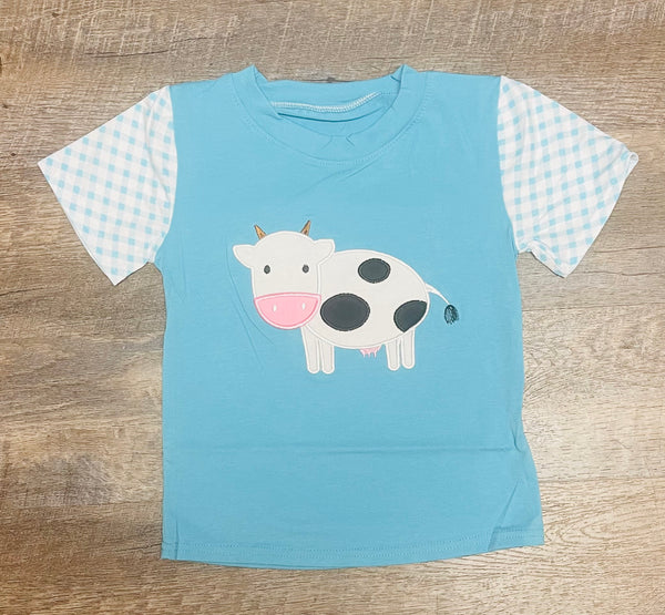 Embroidered Cow Tee
