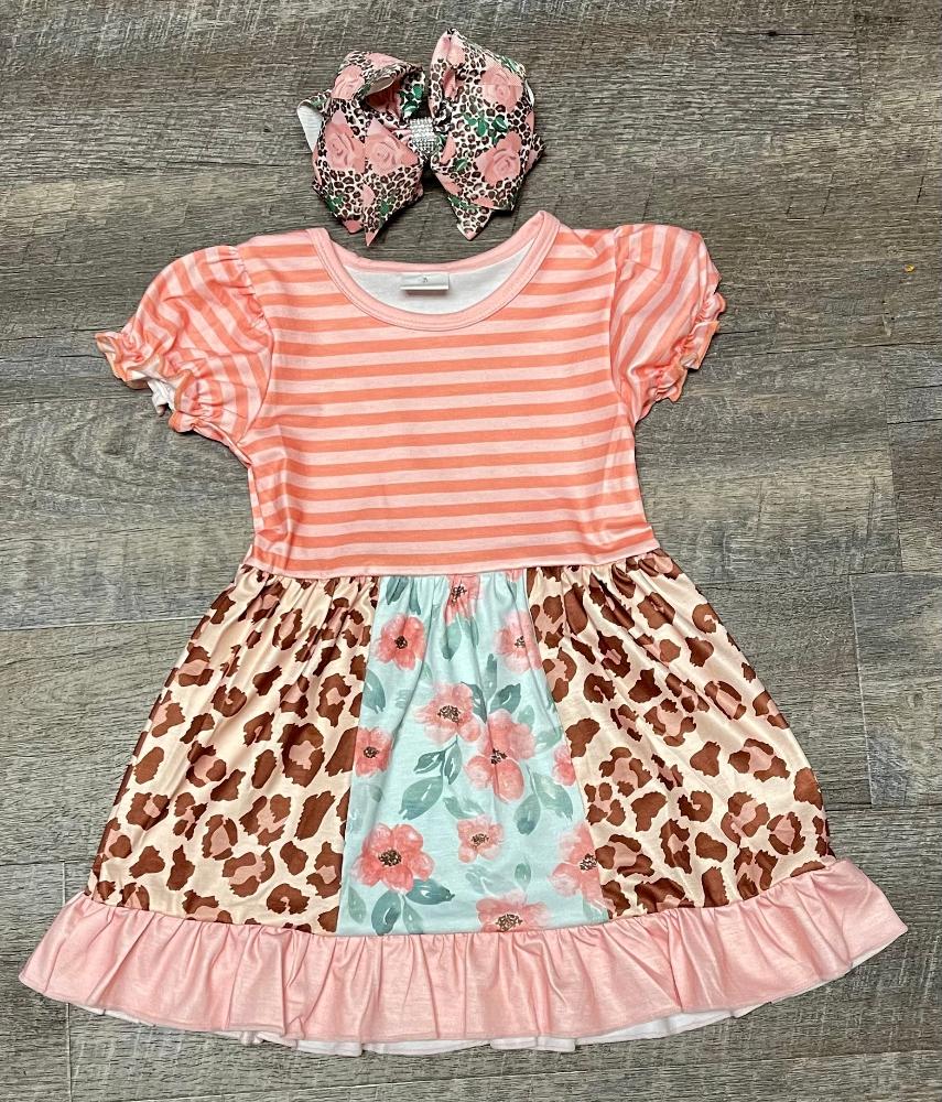 Peach Patchwork Dress