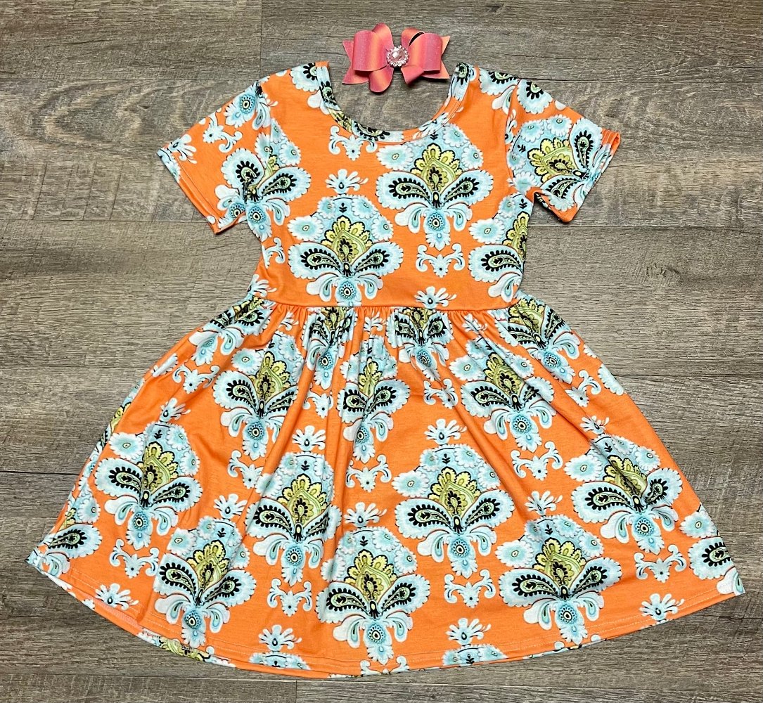 Orange Twirl Dress